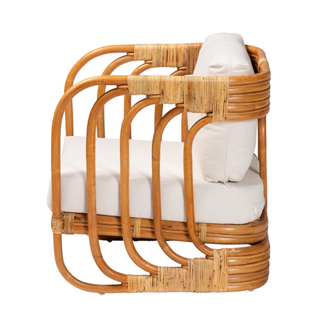 Torsa Modern Bohemian Natural Rattan Arm Chair by Wicker Fair