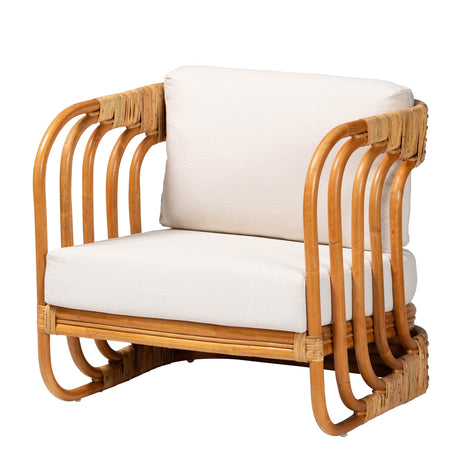 Torsa Modern Bohemian Natural Rattan Arm Chair by Wicker Fair