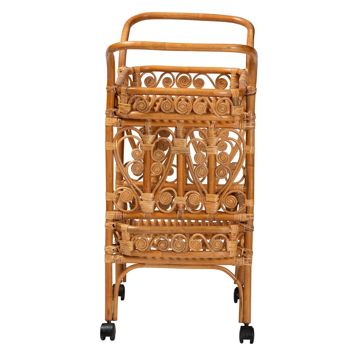 Riwata Bohemian Natural Brown Rattan Kitchen Cart by Wicker Fair