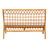 Kapella Modern Bohemian Honey Rattan Dining Bench by Wicker Fair
