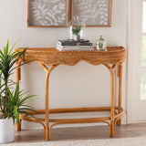 Asawa Bohemian Natural Brown Rattan Console Table by Wicker Fair