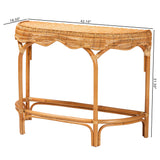 Asawa Bohemian Natural Brown Rattan Console Table by Wicker Fair
