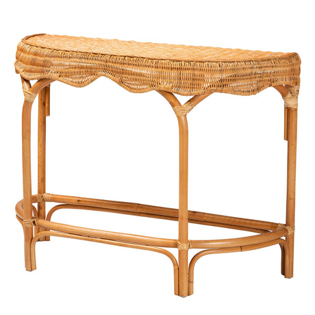 Asawa Bohemian Natural Brown Rattan Console Table by Wicker Fair