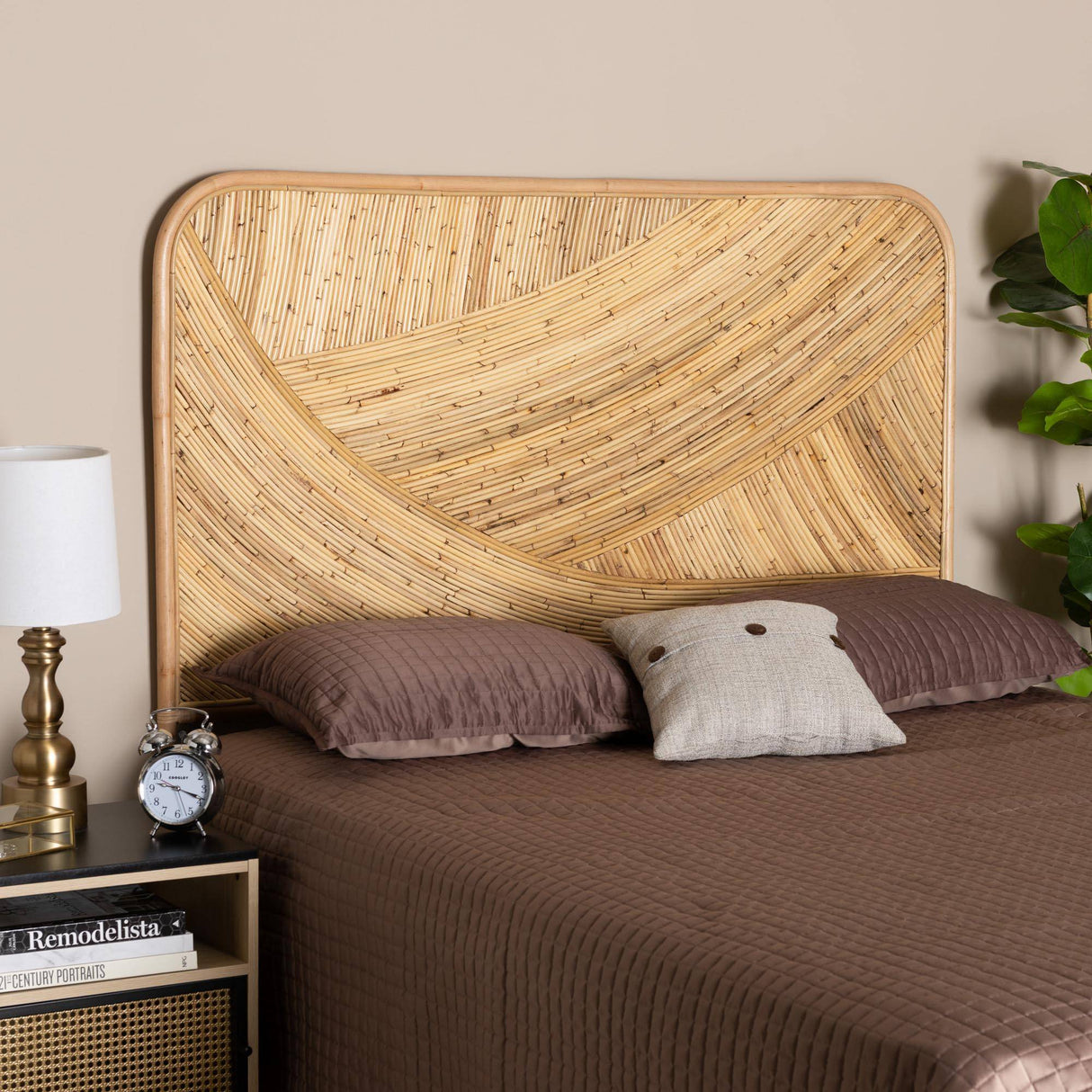 Porto Bohemian Honey Rattan Queen Headboard