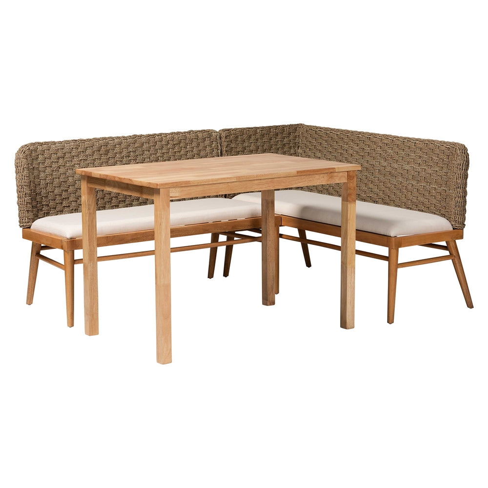 Wicker Fair Denver Rattan 3 Pc Dining Nook Set