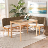 Wicker Fair Denver Rattan 3 Pc Dining Nook Set