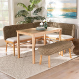 Wicker Fair Denver Rattan 4 Pc Dining Nook Set