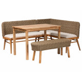 Wicker Fair Denver Rattan 4 Pc Dining Nook Set