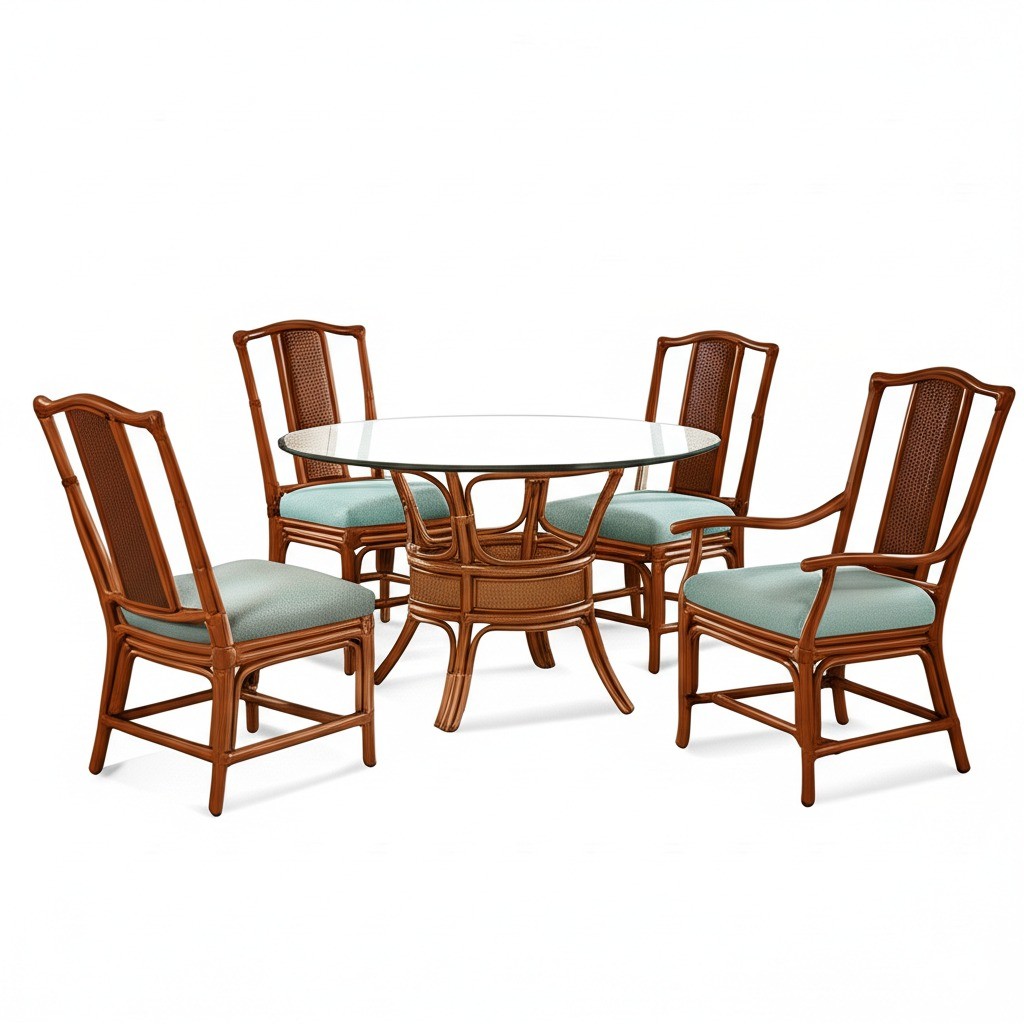Drury Lane Indoor Rattan Dining Set by Braxton Culler Model 1977-028-SET