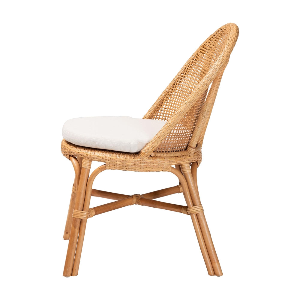 Saniela Bohemian Light Honey Rattan Dining Chair by Wicker Fair