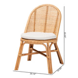 Saniela Bohemian Light Honey Rattan Dining Chair by Wicker Fair
