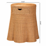 Rayo Scalloped Natural Rattan Console Table with Drawer by Wicker Fair