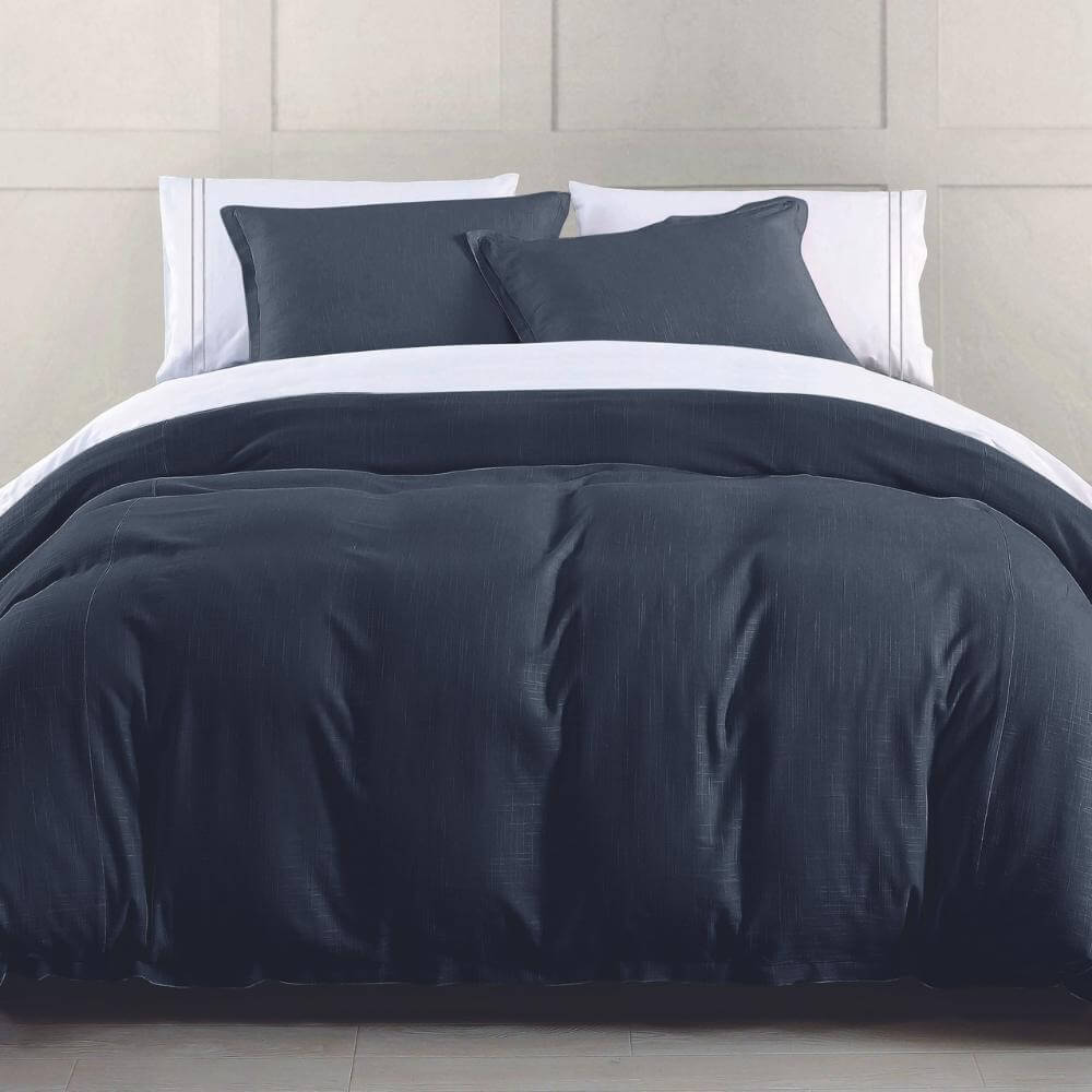 Deep Sea Navy Linen Duvet Cover Set