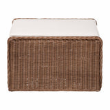 Vormes Bohemian Peanut Brown Braided Rattan Footstool by Wicker Fair