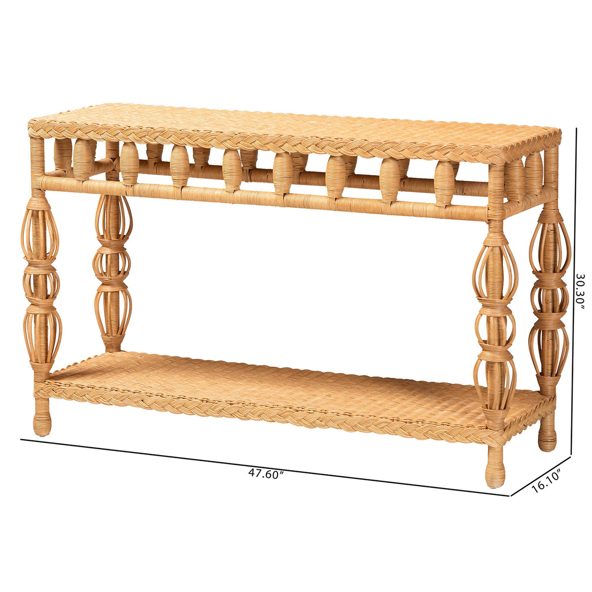 Rosby Natural Rattan Console Table by Wicker Fair