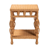 Rosby Natural Rattan End Table by Wicker Fair