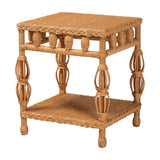 Rosby Natural Rattan End Table by Wicker Fair