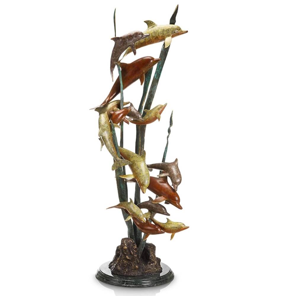 Dolphin Pod Descent Sculpture