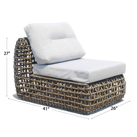 Dynasty Outdoor Modular Center with Sunbrella Cushion Model 22390-KMNP-CUSH by Skyline Design