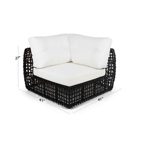 Dynasty Outdoor Modular Corner with Sunbrella Cushion Model 22389-BMNP-CUSH by Skyline Design