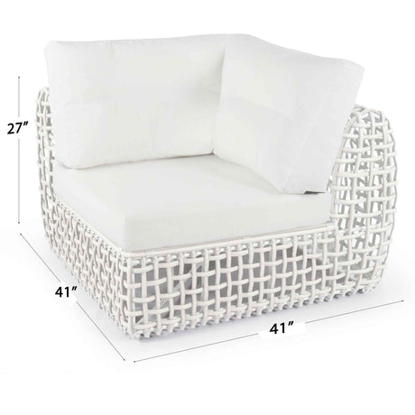 Dynasty Outdoor Modular Corner with Sunbrella Cushion Model 22389-WMNP-CUSH by Skyline Design