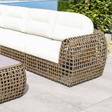 Dynasty Outdoor Modular Corner with Sunbrella Cushion Model 22389-KMNP-CUSH by Skyline Design