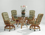 Edgewater Rattan Swivel Rock Dining Chair with Casters 914-106 Made in the USA by Braxton Culler