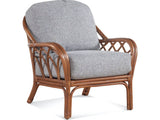 Edgewater Customized 2 Pc Set with Rattan Arm Chair and Ottoman Model 914-001 Made in the USA by Braxton Culler