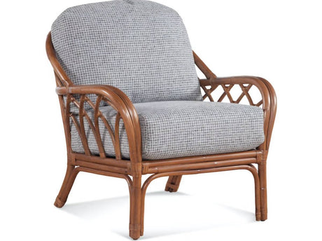 Edgewater Customized 2 Pc Set with Rattan Arm Chair and Ottoman Model 914-001 Made in the USA by Braxton Culler