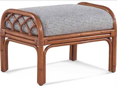 Edgewater Customized 2 Pc Set with Rattan Arm Chair and Ottoman Model 914-001 Made in the USA by Braxton Culler