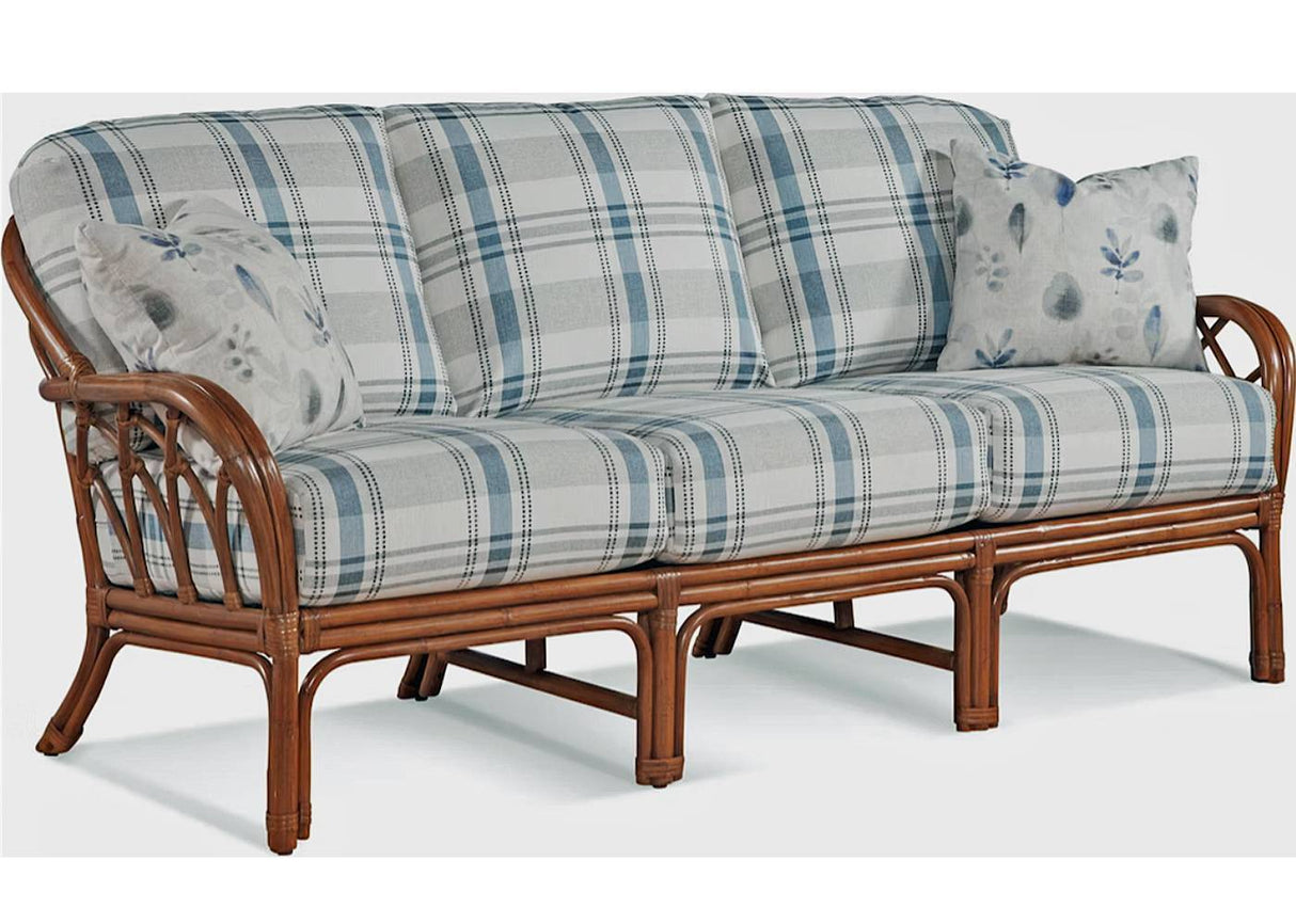 Edgewater Customized Rattan Sofa Model 914-011 Made in the USA by Braxton Culler