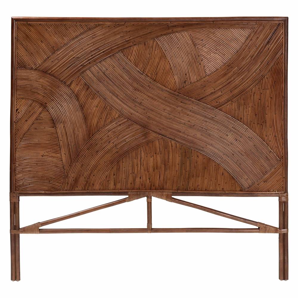 Phuket Bohemian Dark Brown Rattan Queen Or King Headboard
