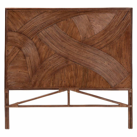 Phuket Bohemian Dark Brown Rattan Queen Or King Headboard