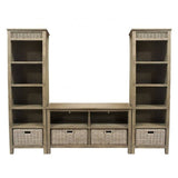 Borneo Rattan and Wood 3 Piece Entertainment Center from Capris Furniture Model ET-PS752