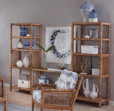 Pine Isle Rattan and Wicker Etagere Bookcase Model 1023-078 Made in the USA by Braxton Culler