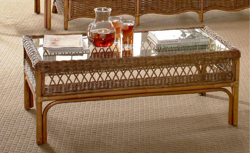 Everglade Rattan Coffee Table Model 907-072 Made in the USA by Braxton Culler
