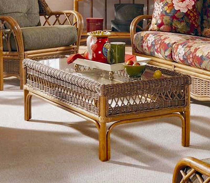 Everglade Rattan Coffee Table – Stylish USA Made – AmericanRattan
