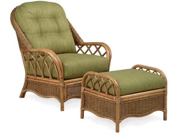 Everglade Rattan Ottoman Model 905-009 Made in the USA by Braxton Culler