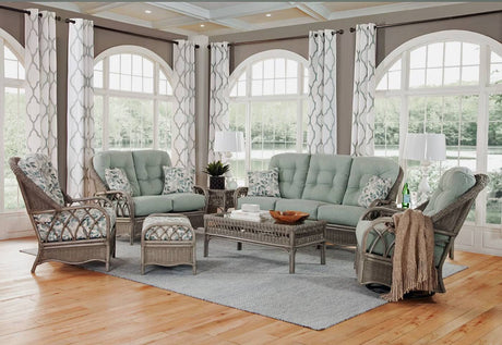 Everglade 2 Pc Set with Rattan Lounge Chair and Ottoman Model 905-001 Made in the USA by Braxton Culler