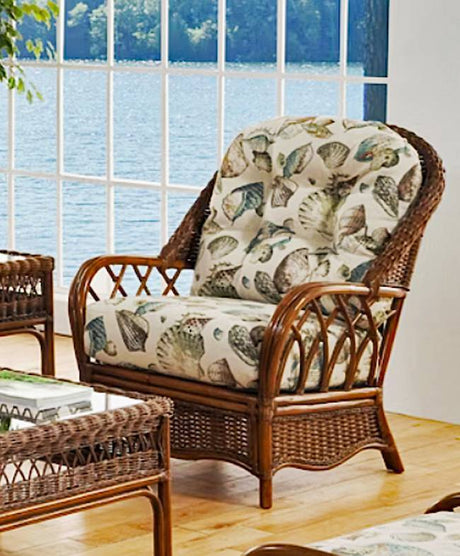 Everglade 2 Pc Set with Rattan Lounge Chair and Ottoman Model 905-001 Made in the USA by Braxton Culler