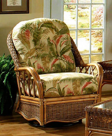 Everglade Rattan Swivel Glider Model 905-202 Made in the USA by Braxton Culler