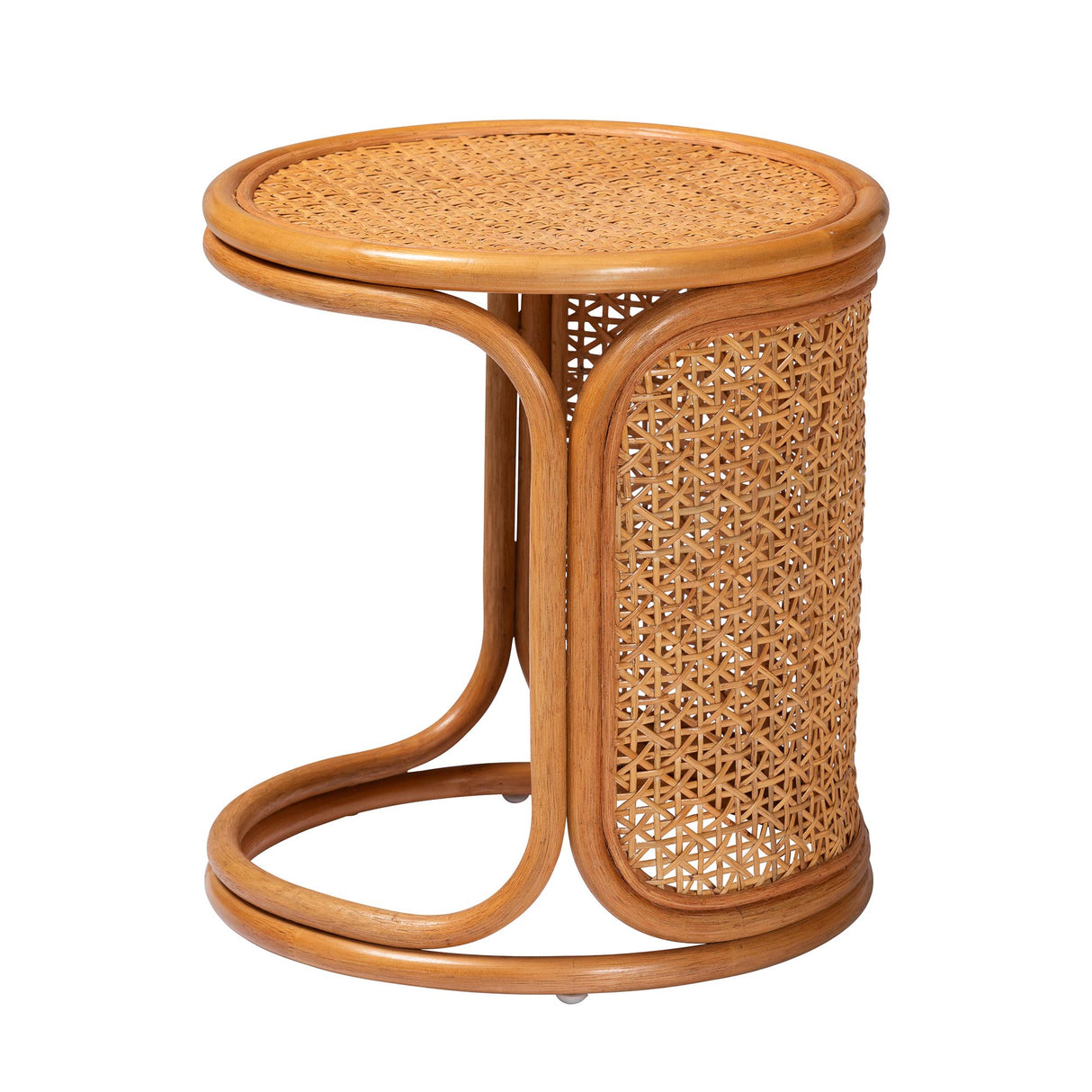 Beldon Bohemian Honey Rattan End Table by Wicker Fair