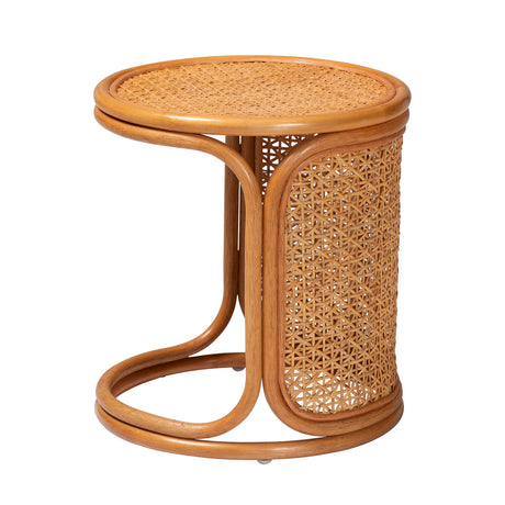 Beldon Bohemian Honey Rattan End Table by Wicker Fair