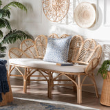 Raisa Natural Rattan Accent Bench by Wicker Fair
