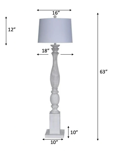 Elmwood Floor Lamp Model LUX-FL-C03-WHITE By Lux Lighting