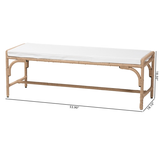 Trudy Bohemian Natural Jute and Metal Accent Bench by Wicker Fair