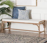 Trudy Bohemian Natural Jute and Metal Accent Bench by Wicker Fair