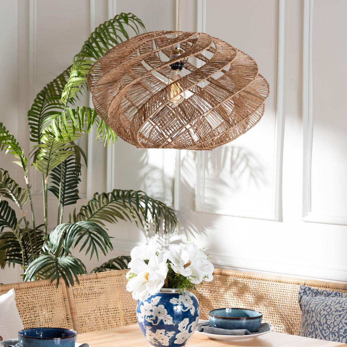 Panchit Handwoven Jute Pendant Lampshade by Wicker Fair
