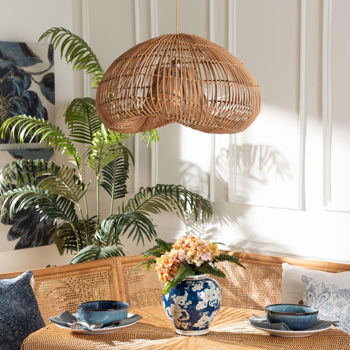 Hokei Natural Rattan Pendant Lampshade by Wicker Fair