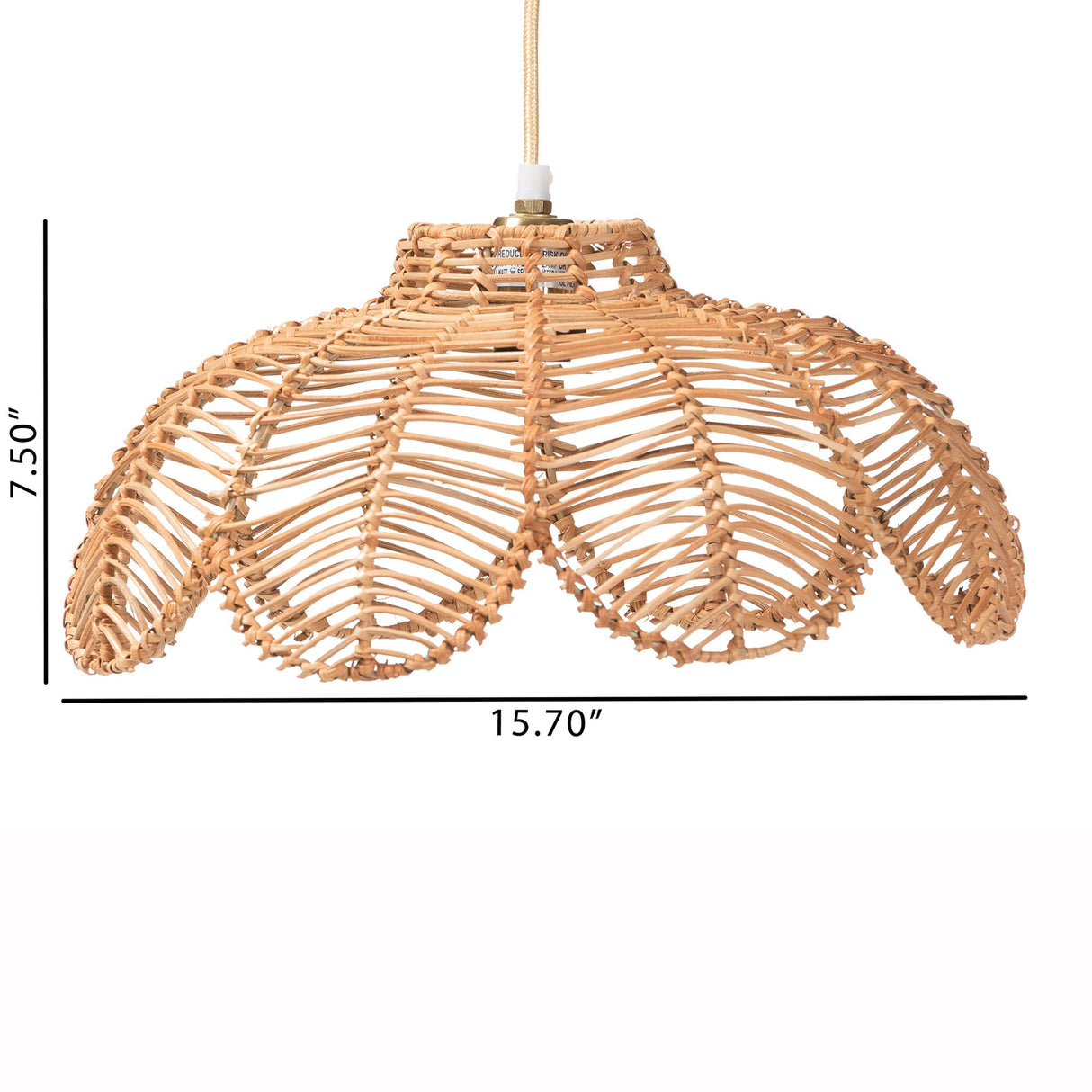 Oceana Natural Rattan Pendant Lampshade by Wicker Fair
